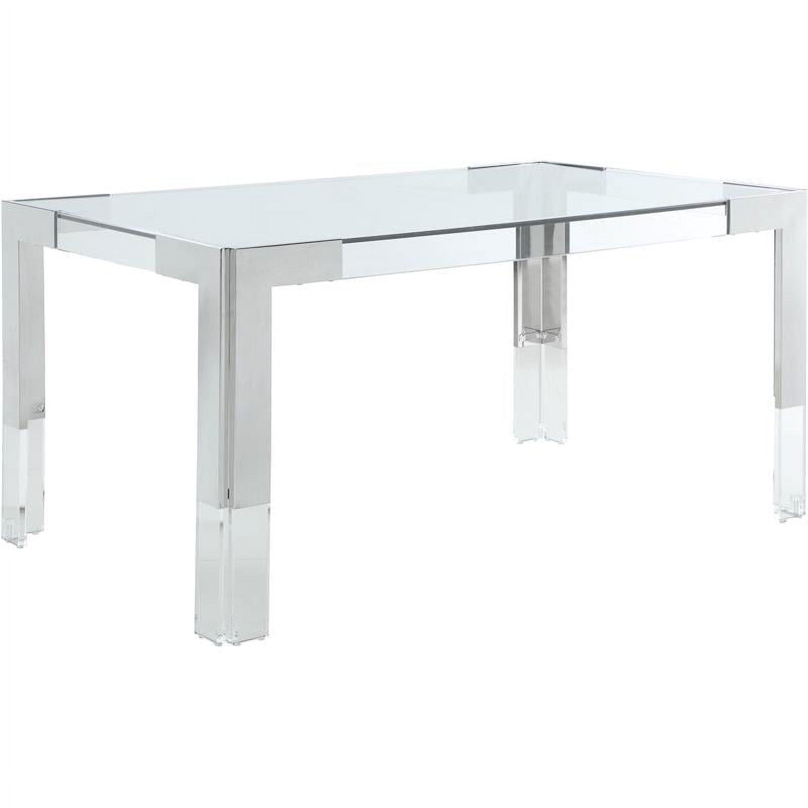 Meridian Furniture Casper Chrome Stainless Steel and Acrylic Dining Table