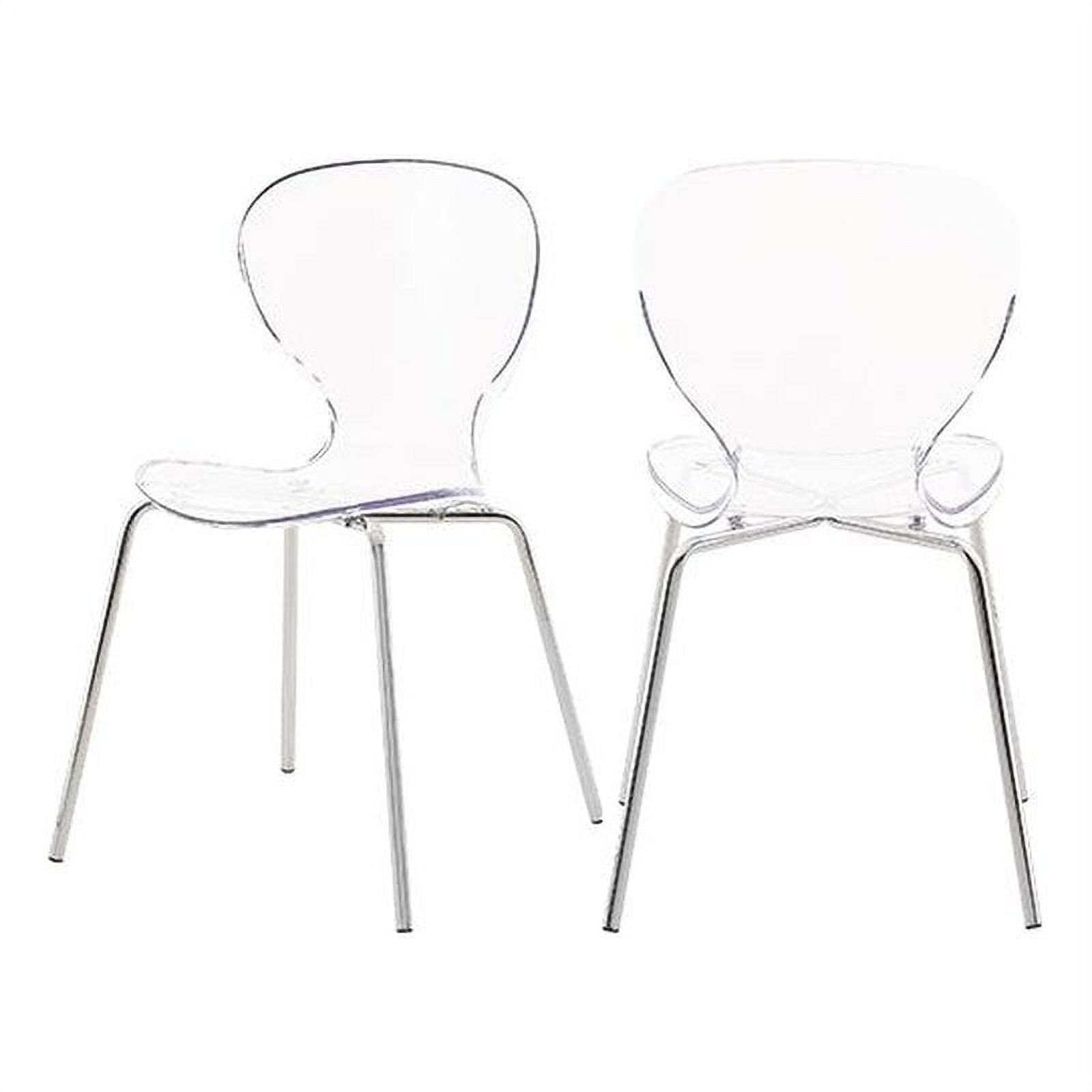 Clarion Contemporary Chrome Metal Side Chair with Translucent Seat