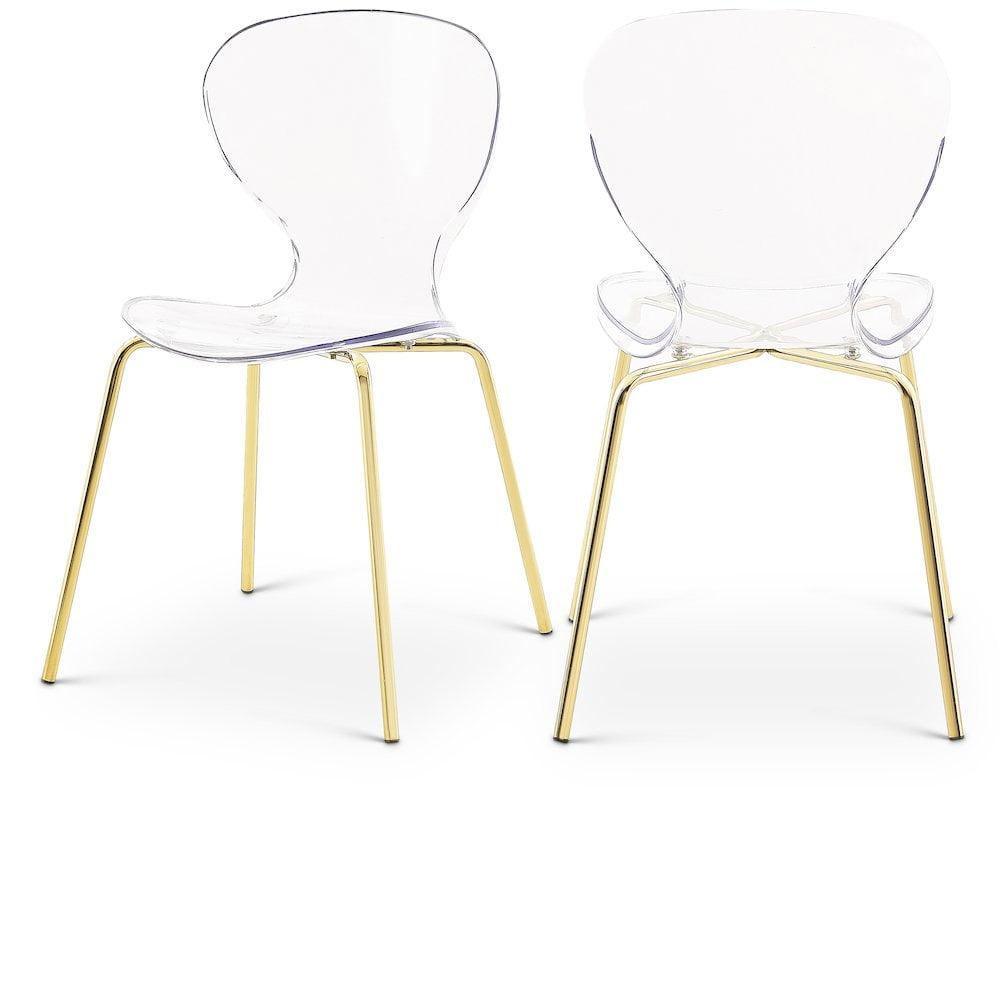 Meridian Furniture Clarion 18"H Metal Dining Chair in Gold (Set of 2)