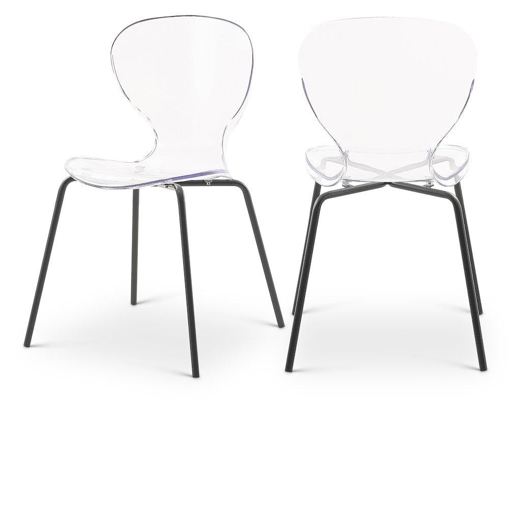 Meridian Furniture Clarion 18"H Metal Dining Chair in Matte Black (Set of 2)