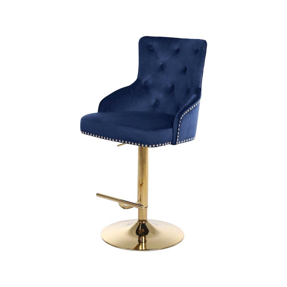 Meridian Furniture Claude Navy Velvet Adjustable Stool