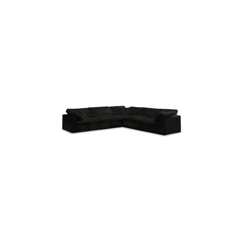 Meridian Furniture Cozy Black Velvet Modular Sectional