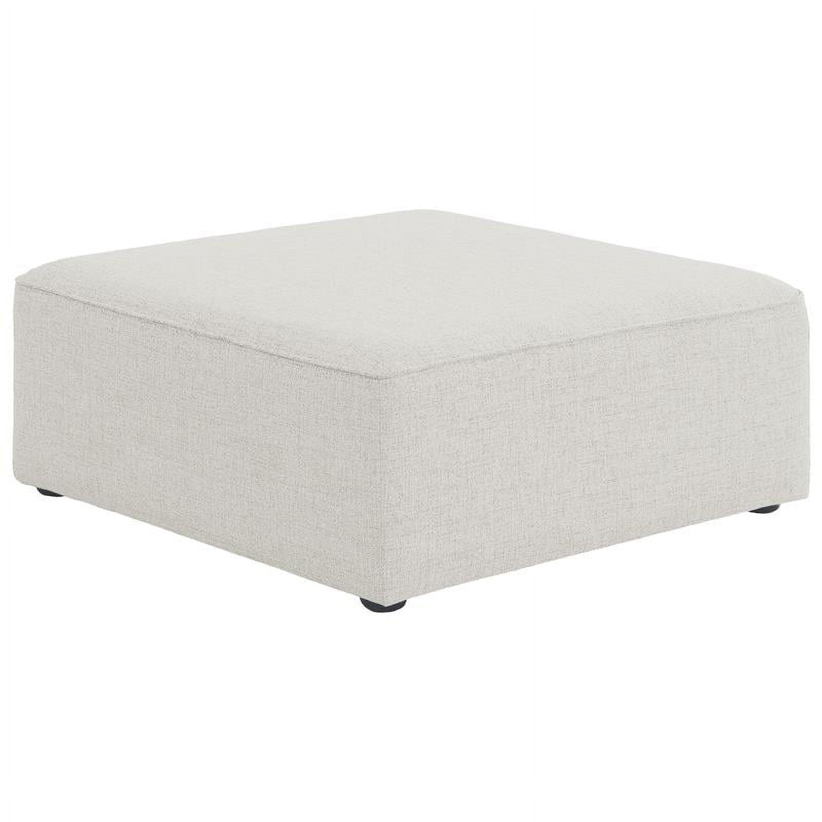 Cube Cream Linen Modular Ottoman with Latches