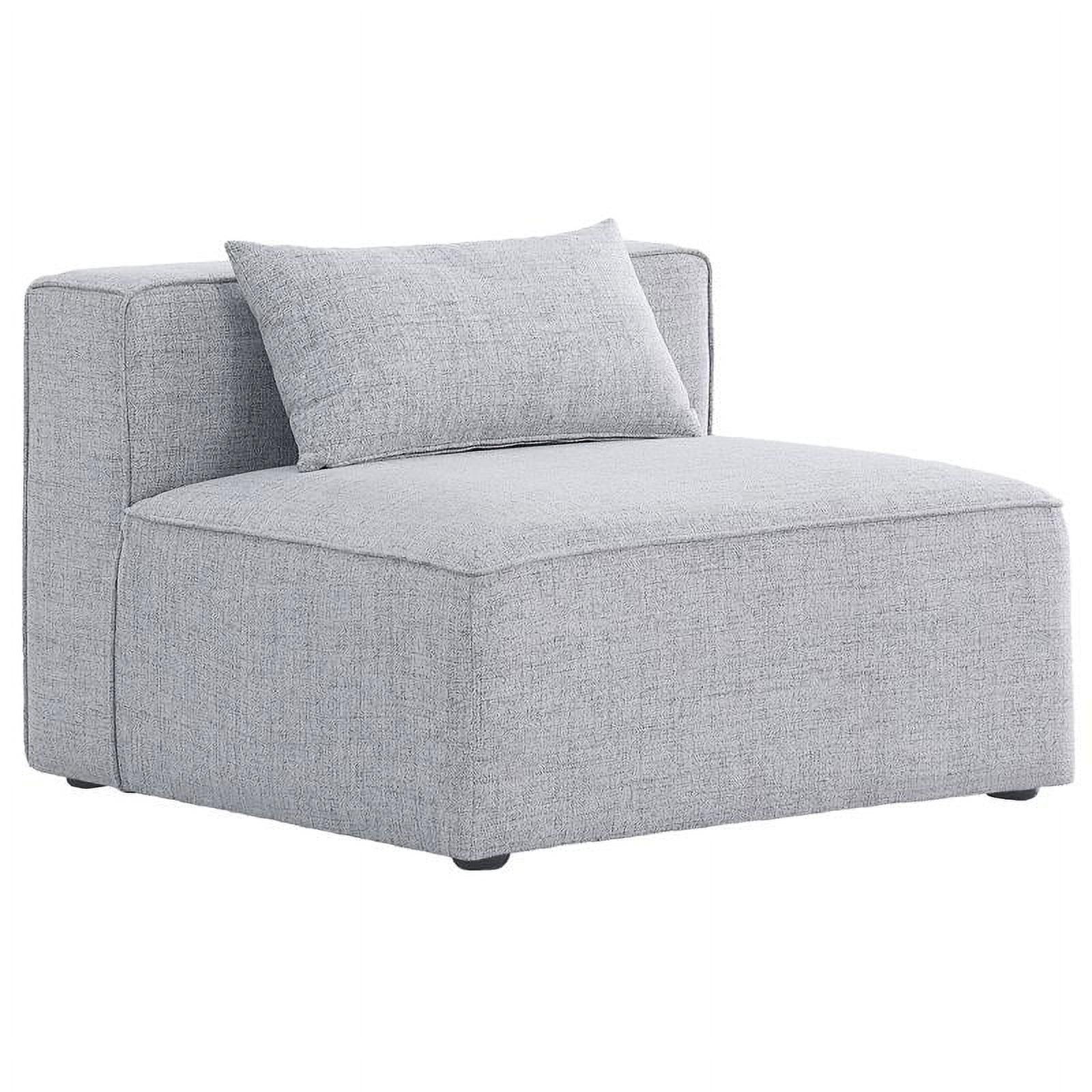 Cube 36" Grey Linen Modular Armless Chair