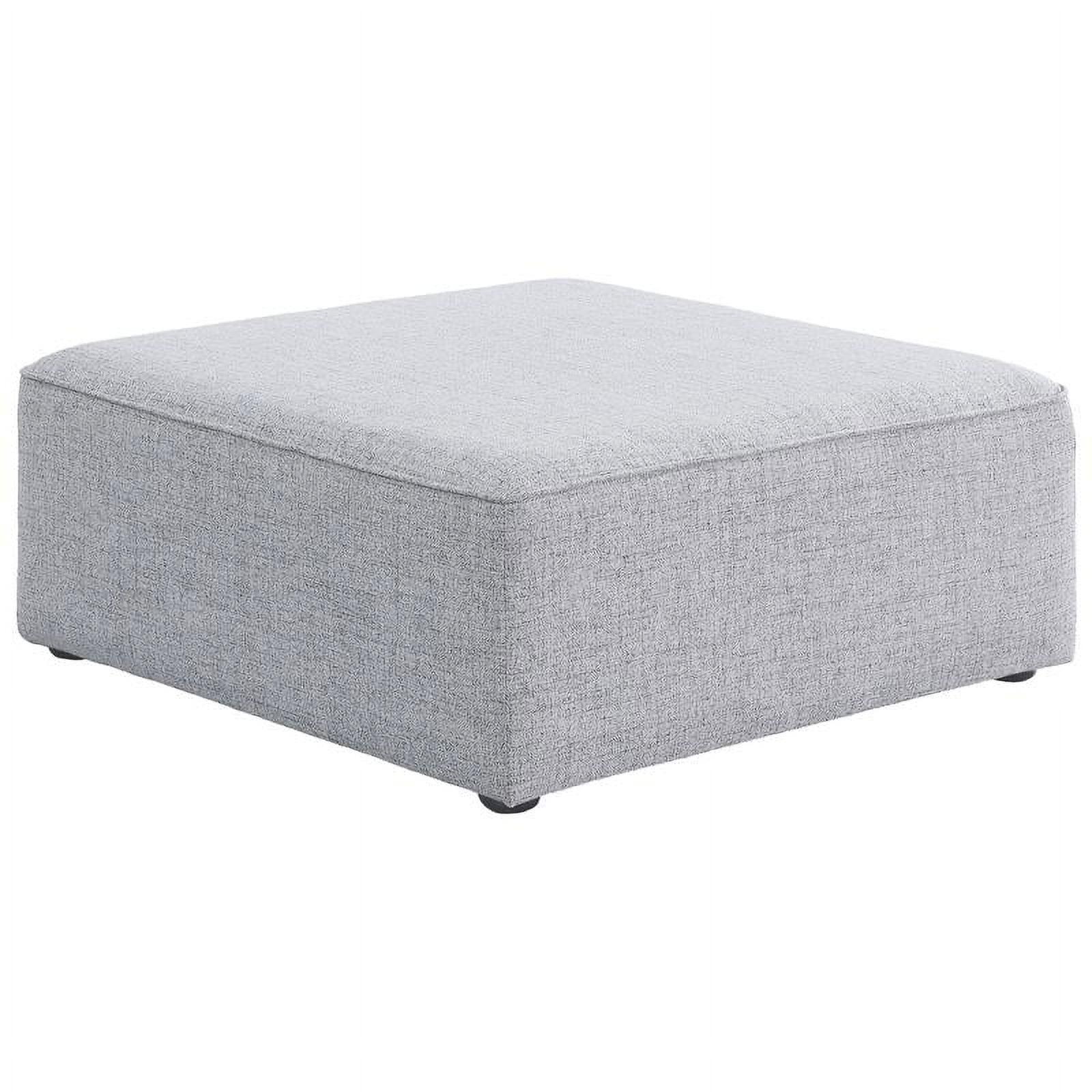 Elegant Grey Linen Blend 36" Square Modular Ottoman