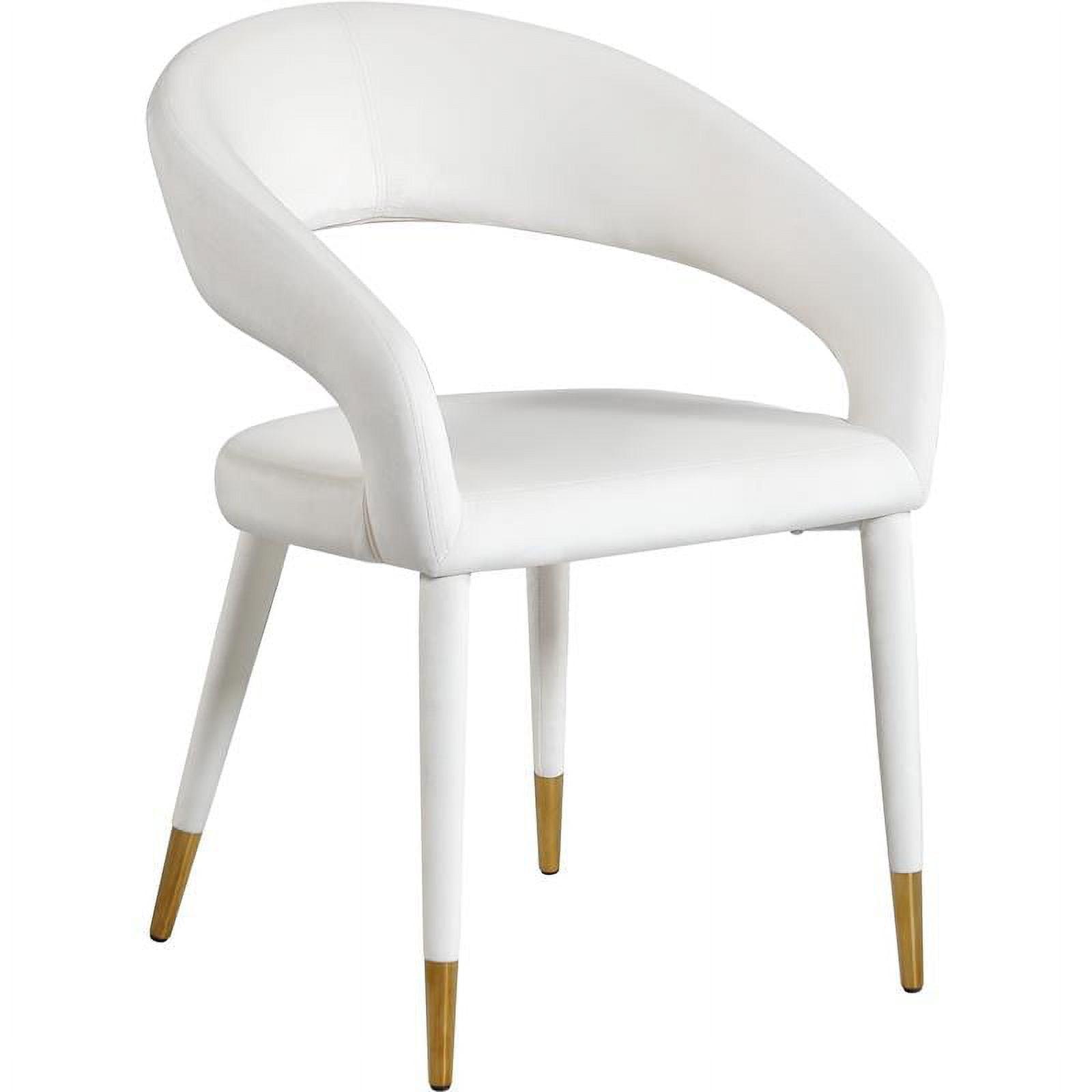 Elegant Cream Velvet Upholstered Arm Chair with Gold-Tipped Metal Legs