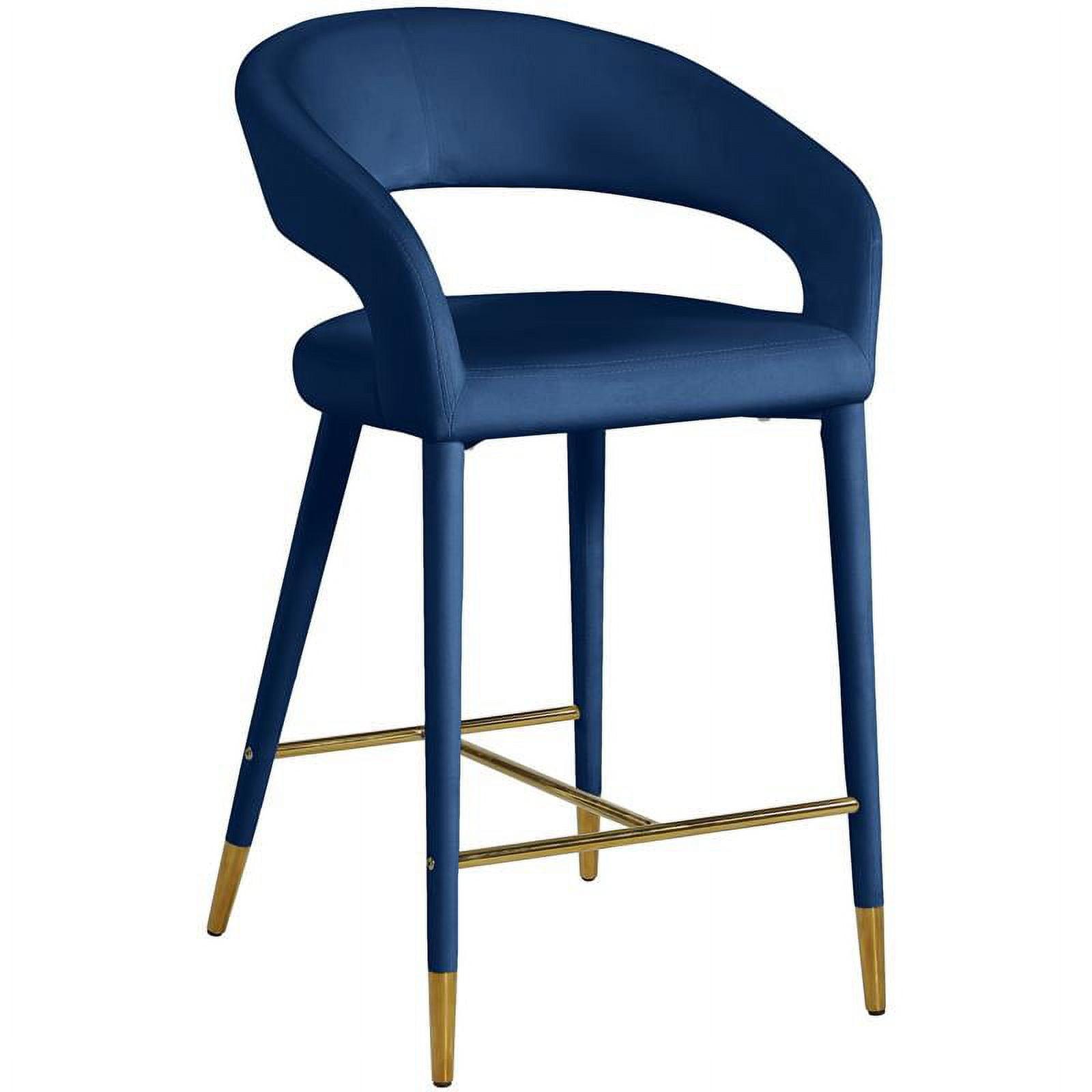 Meridian Furniture Destiny Navy Velvet Stool