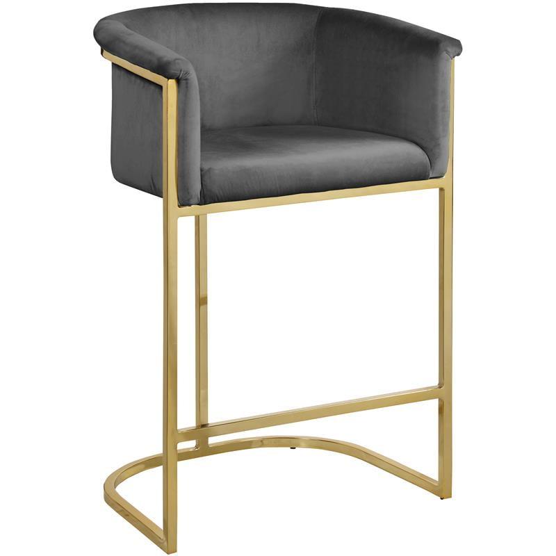 Upholstered 27'' Counter Stool with Metal Frame