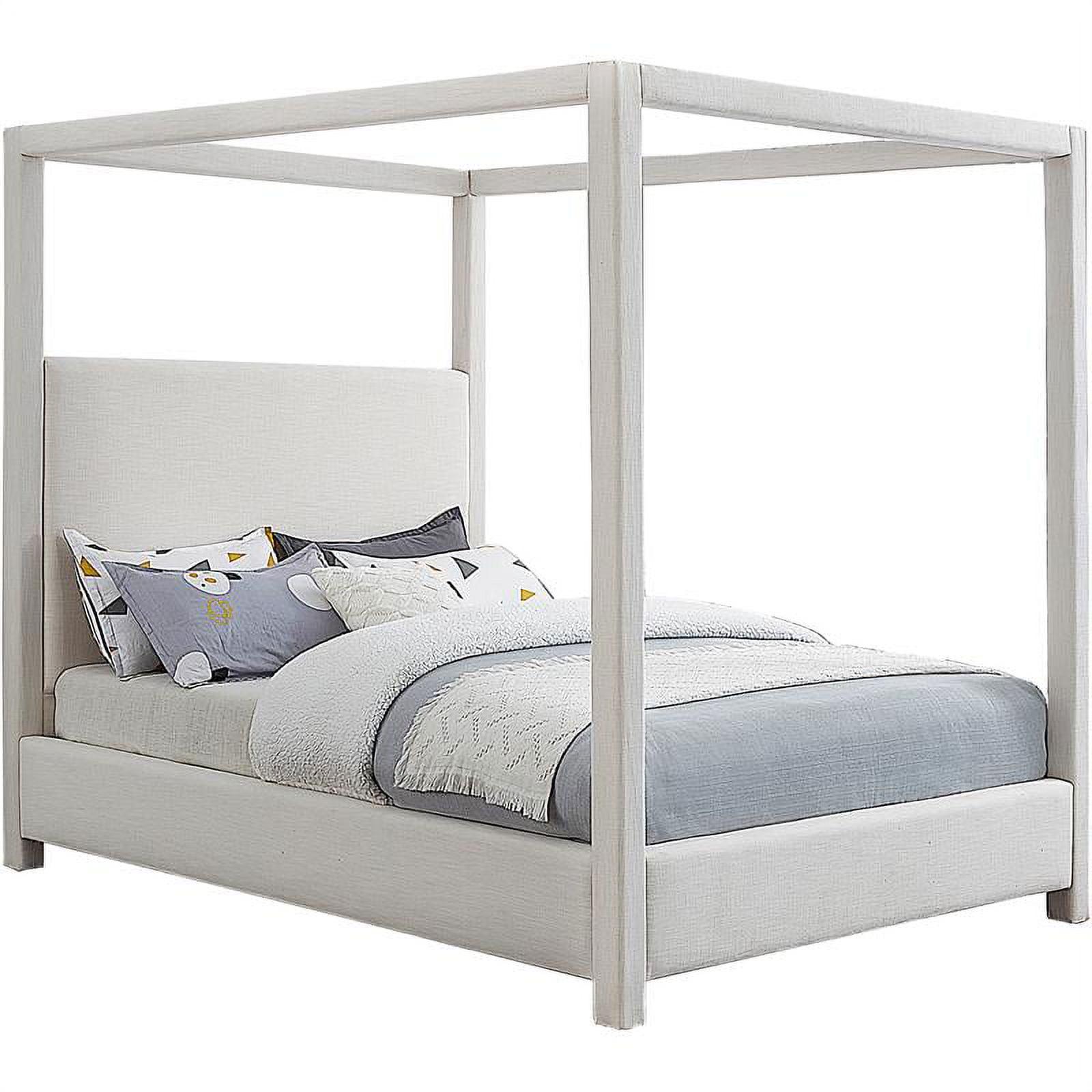 Emerson Queen-Sized Modern Linen Upholstered Bed with Wood Frame