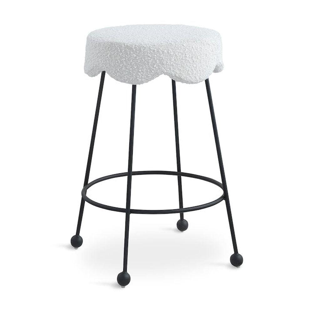 Meridian Furniture Fleur Cream Boucle Fabric Counter Stool