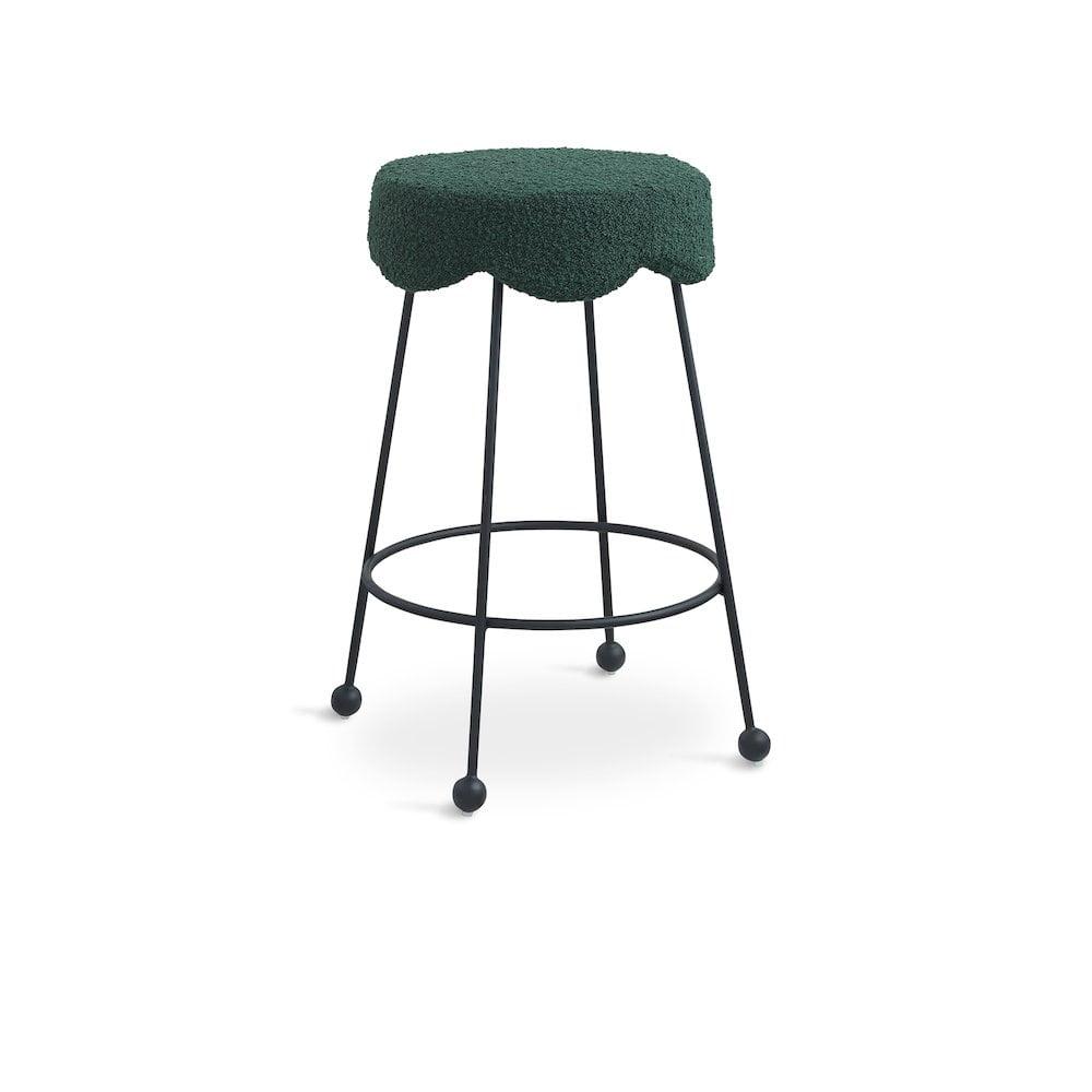 Meridian Furniture,Fleur Green Fabric Counter Stool