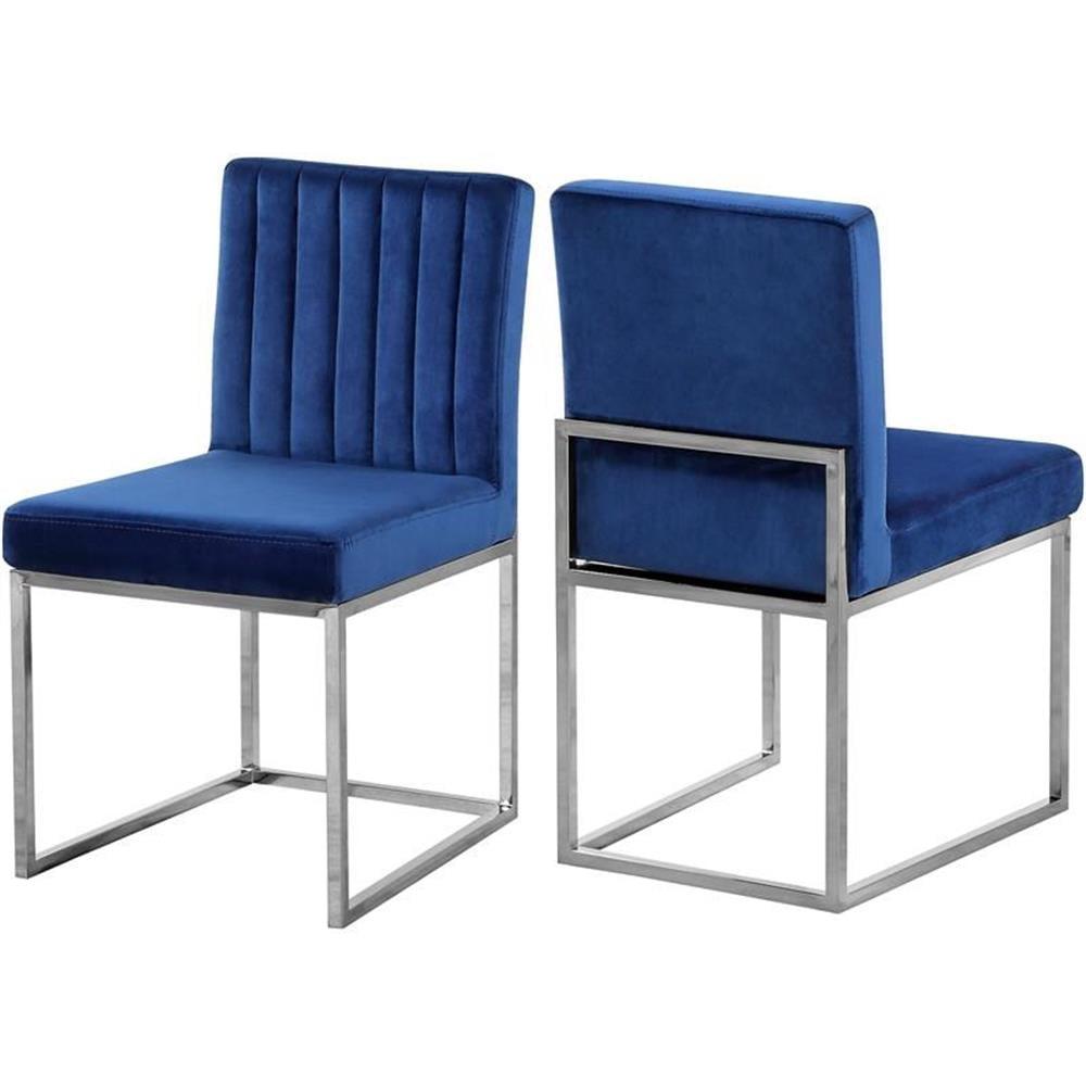 Meridian Furniture Giselle Navy Velvet Dining Chair (Set of 2)