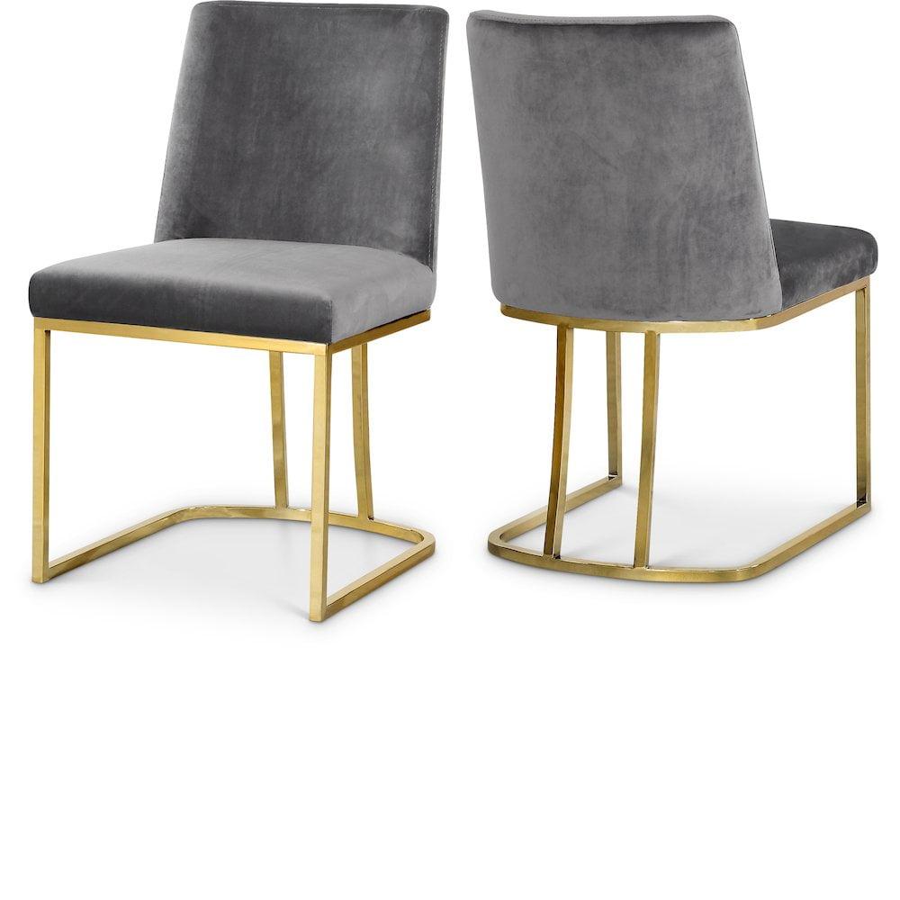 Meridian Furniture Heidi Gray Velvet Dining Chair (Set of 2)