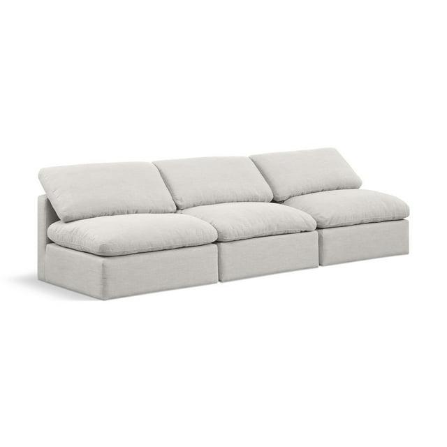 Meridian Furniture Indulge 105" Upholstered Fabric Modular Sofa in Cream