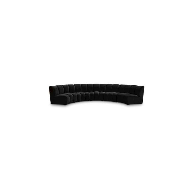Meridian Furniture Infinity Terciopelo Negro 5ud. Sección Modular