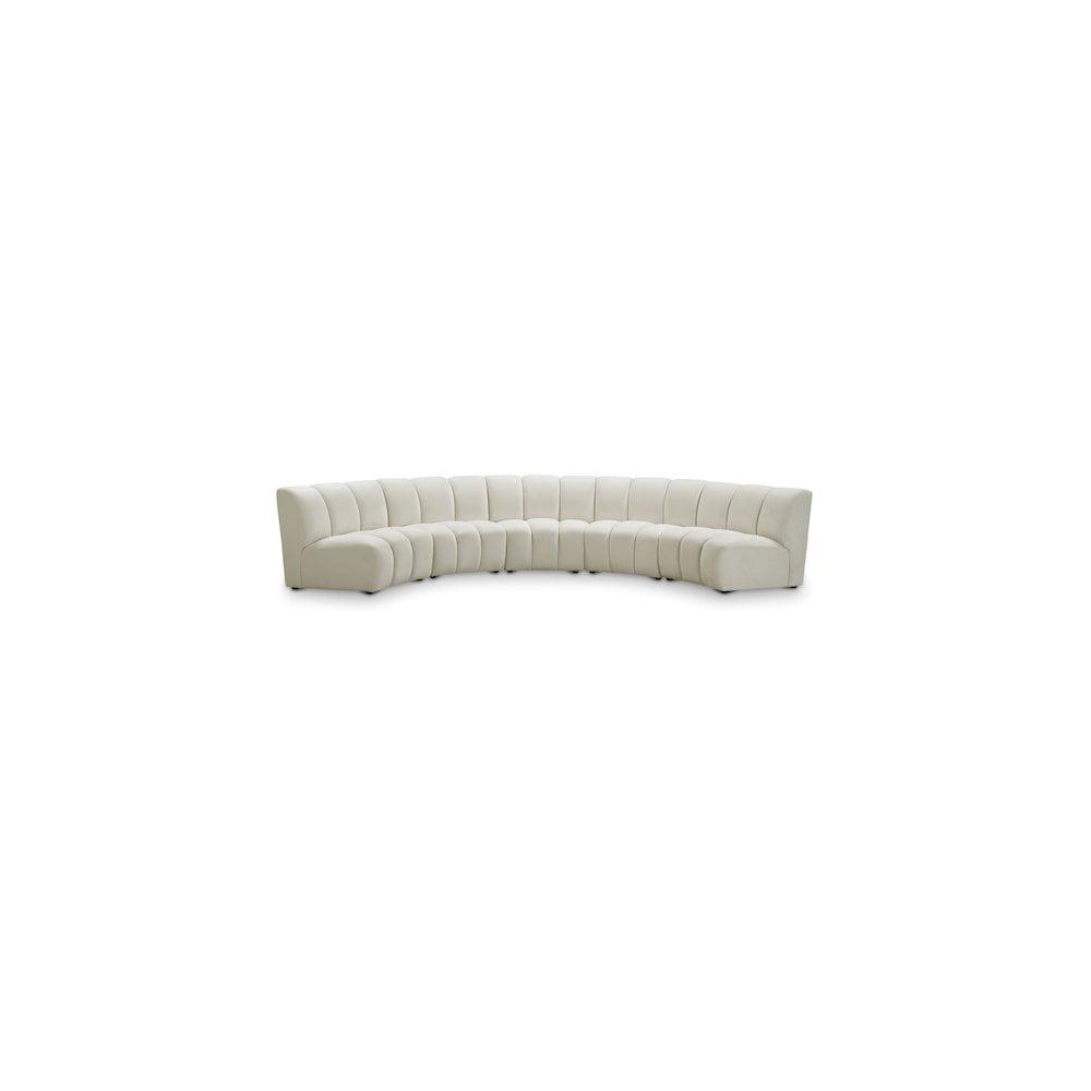 Meridian Furniture Infinity Cream Velvet 5pc. Modular Sectional