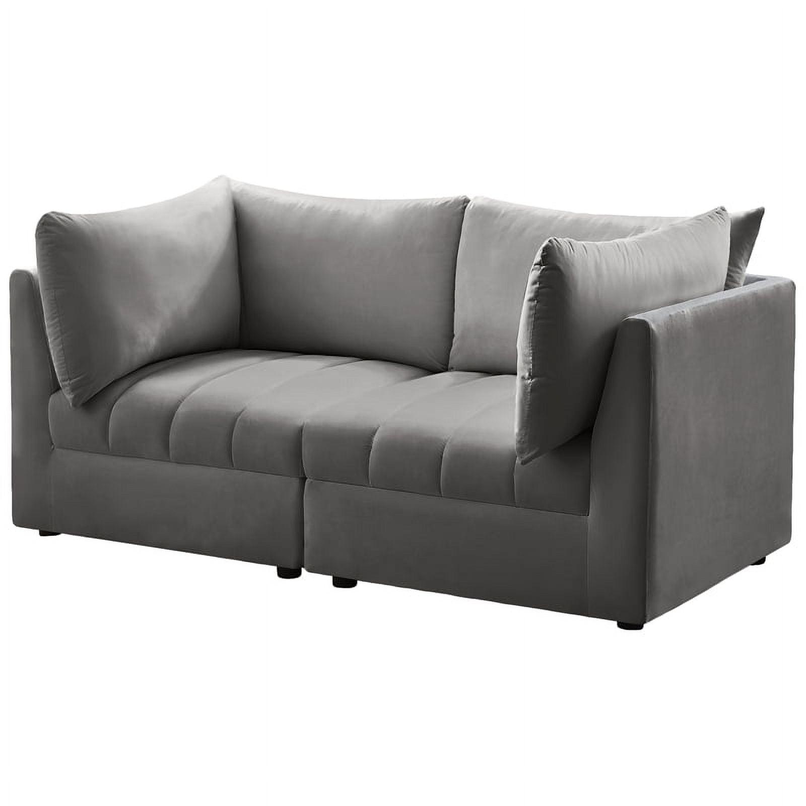 Jacob 66" Gray Tufted Velvet Modular Sofa