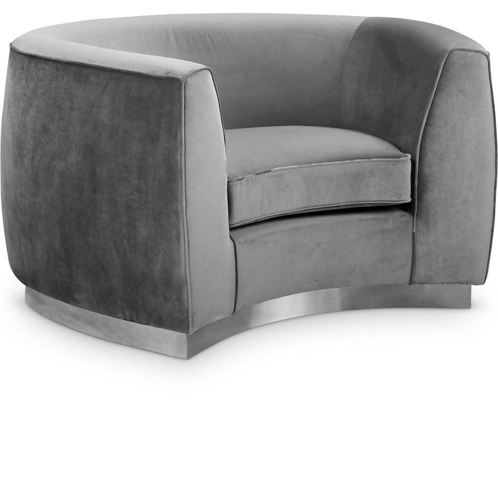 Meridian Furniture Julian Grey Velvet Chair