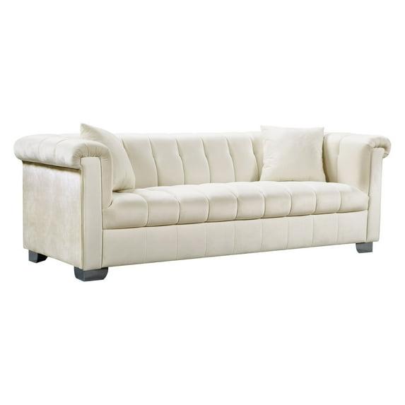 Meridian Furniture Kayla Cream Velvet Sofa