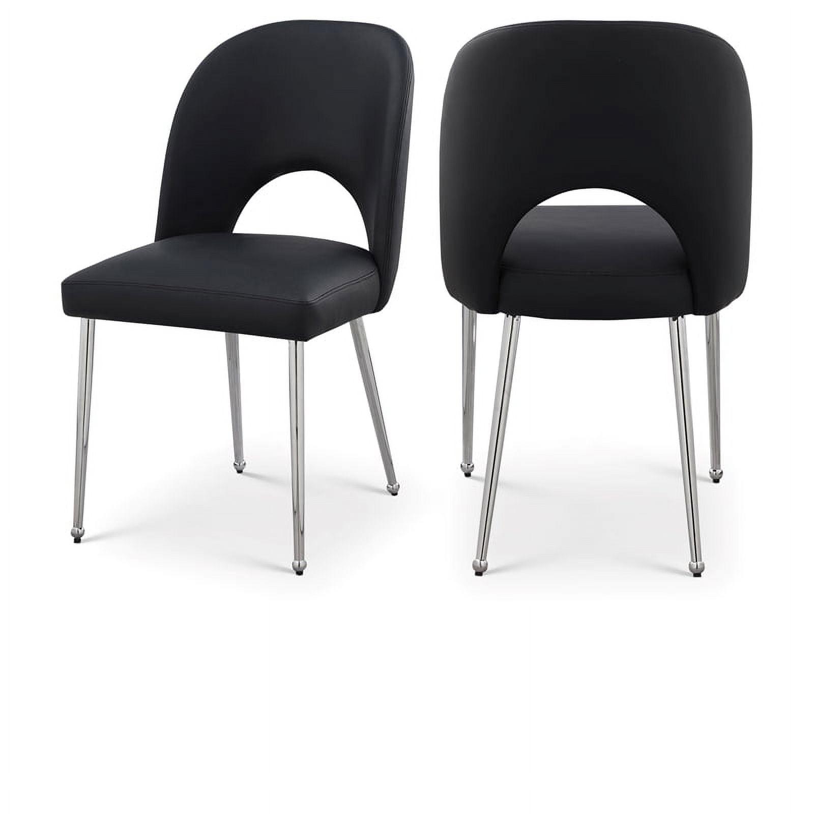 Contemporary Black Faux Leather Upholstered Dining Chair Set