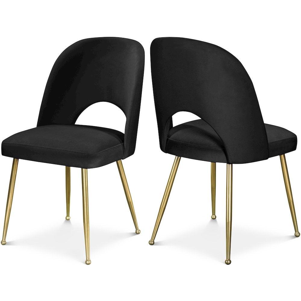 Meridian Furniture Logan Black Velvet Dining Chair (Set of 2)