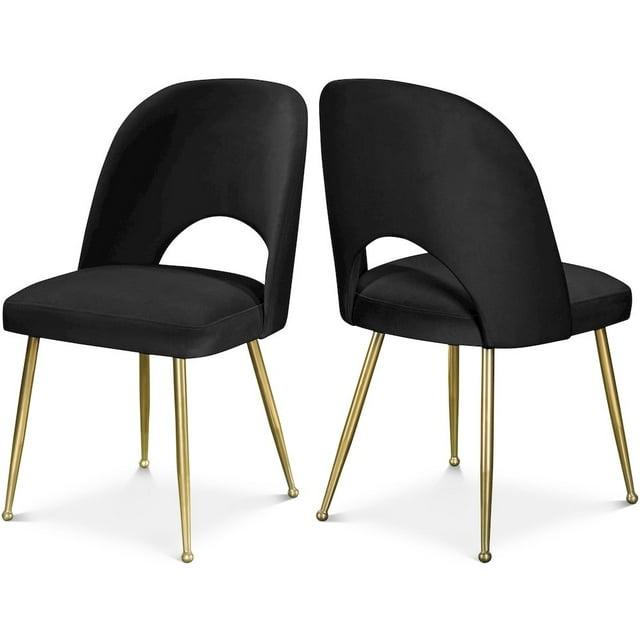 Meridian Furniture Logan Black Velvet Dining Chair (Set of 2)