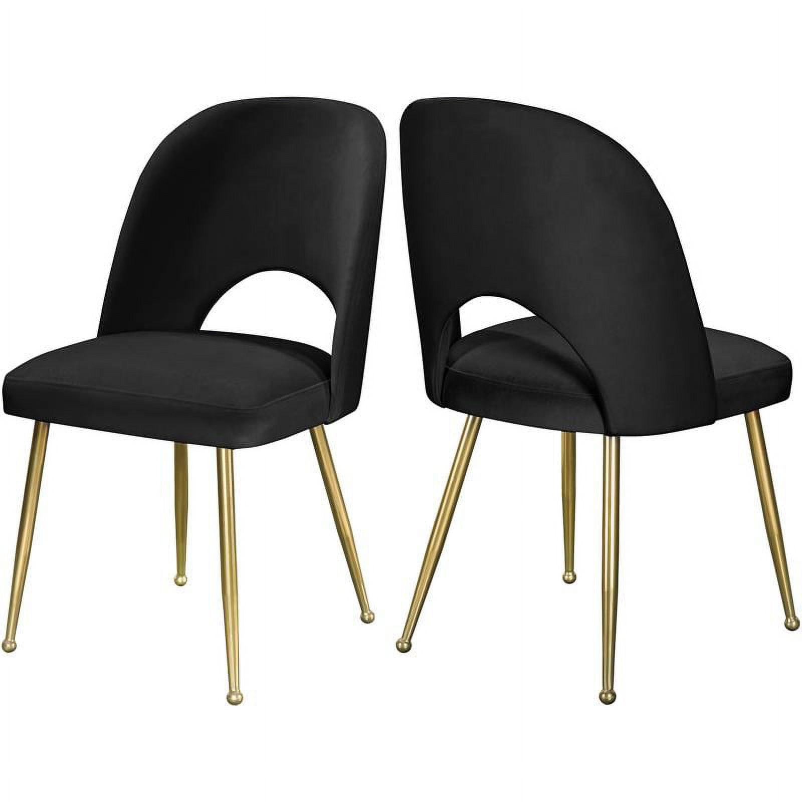 Meridian Furniture Logan Black Velvet Dining Chair (Set of 2)