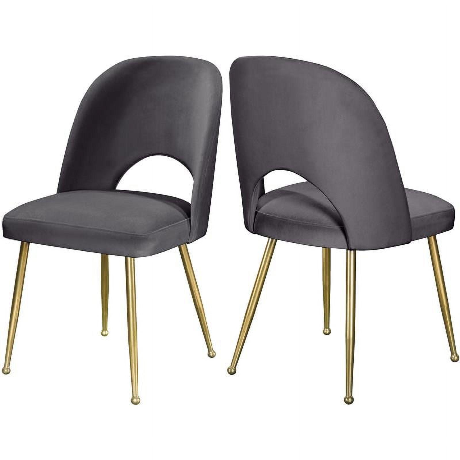 Meridian Furniture Logan Gray Velvet Dining Chair (Set of 2)