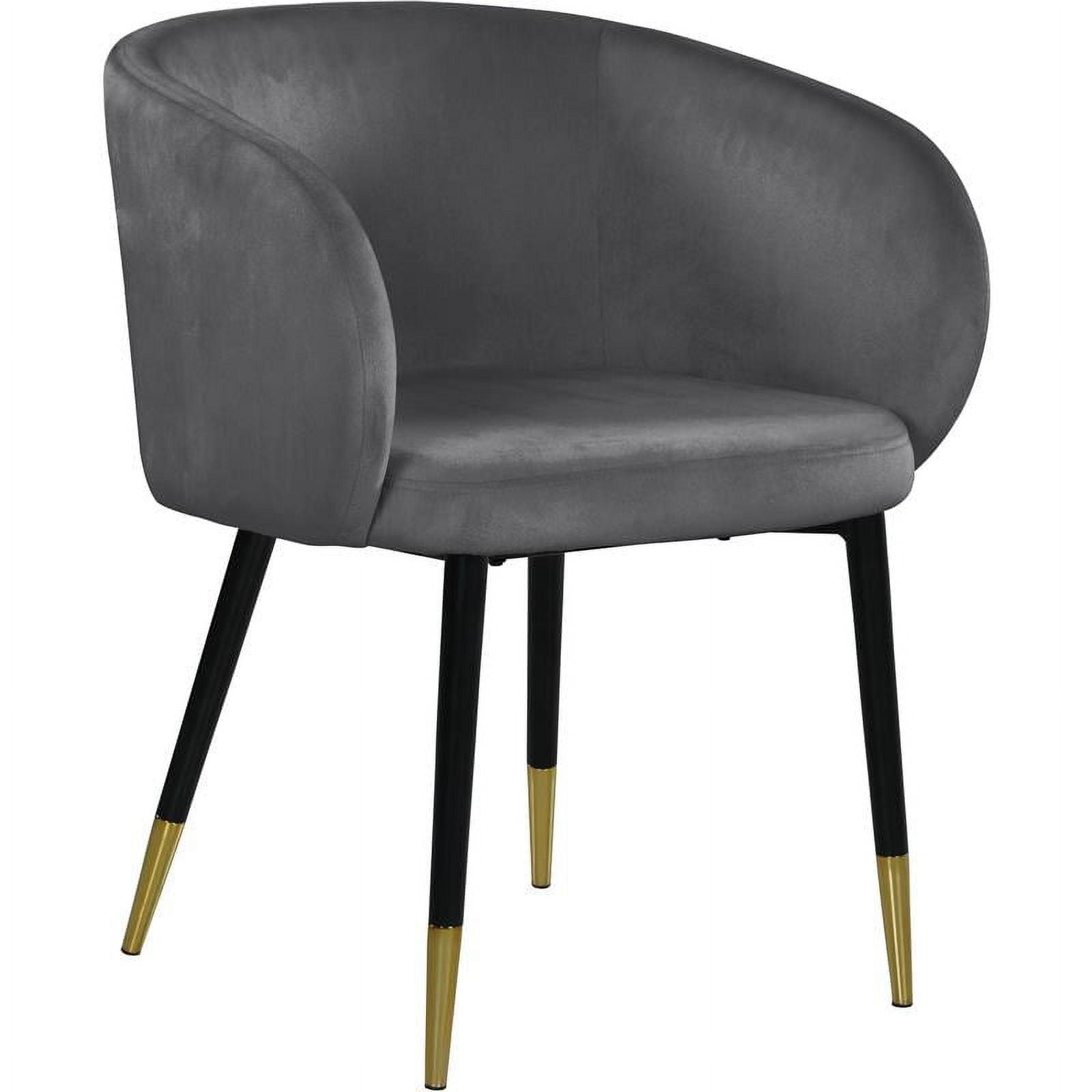 Meridian Furniture Louise Velvet Dining Chair in Gray