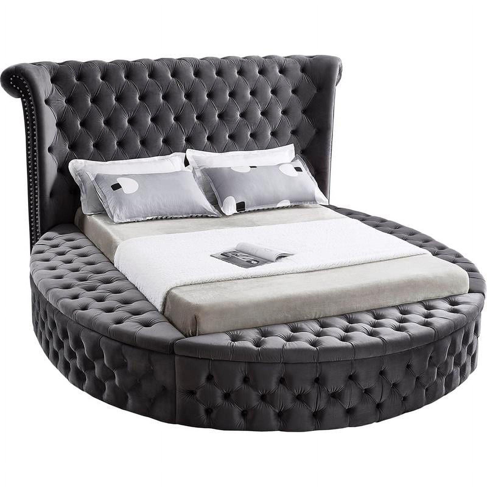 Meridian Furniture Luxus Gray Velvet King Bed