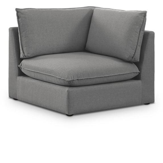 Meridian Furniture Mackenzie Grey Durable Linen Textured Corner