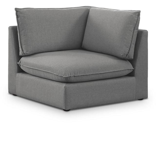 Meridian Furniture Mackenzie Grey Durable Linen Textured Corner