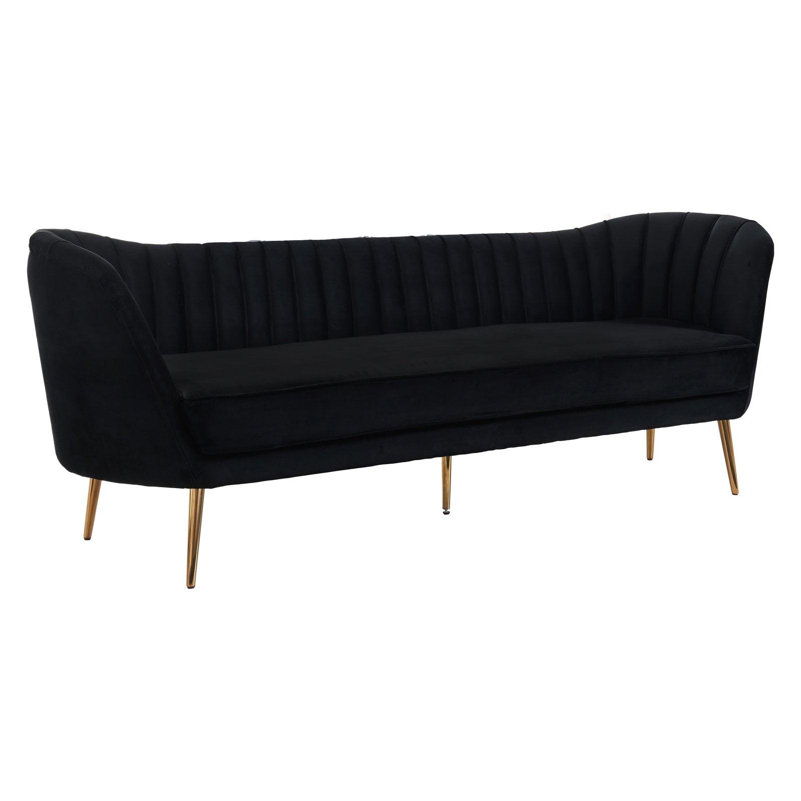 Meridian Furniture Margo Black Velvet Sofa