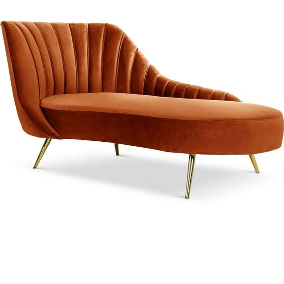Meridian Furniture Margo Cognac Velvet Chaise
