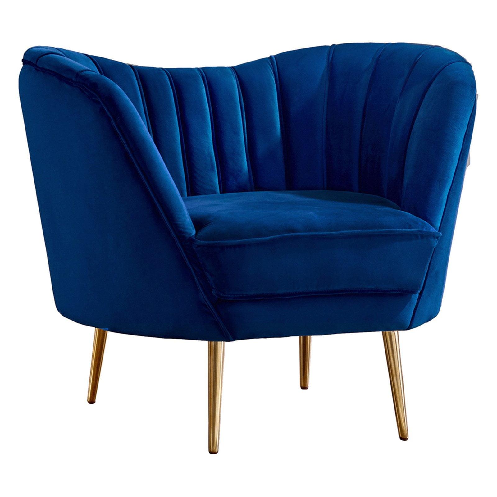 Maykoosh Timeless Tradition Navy Velvet Chair