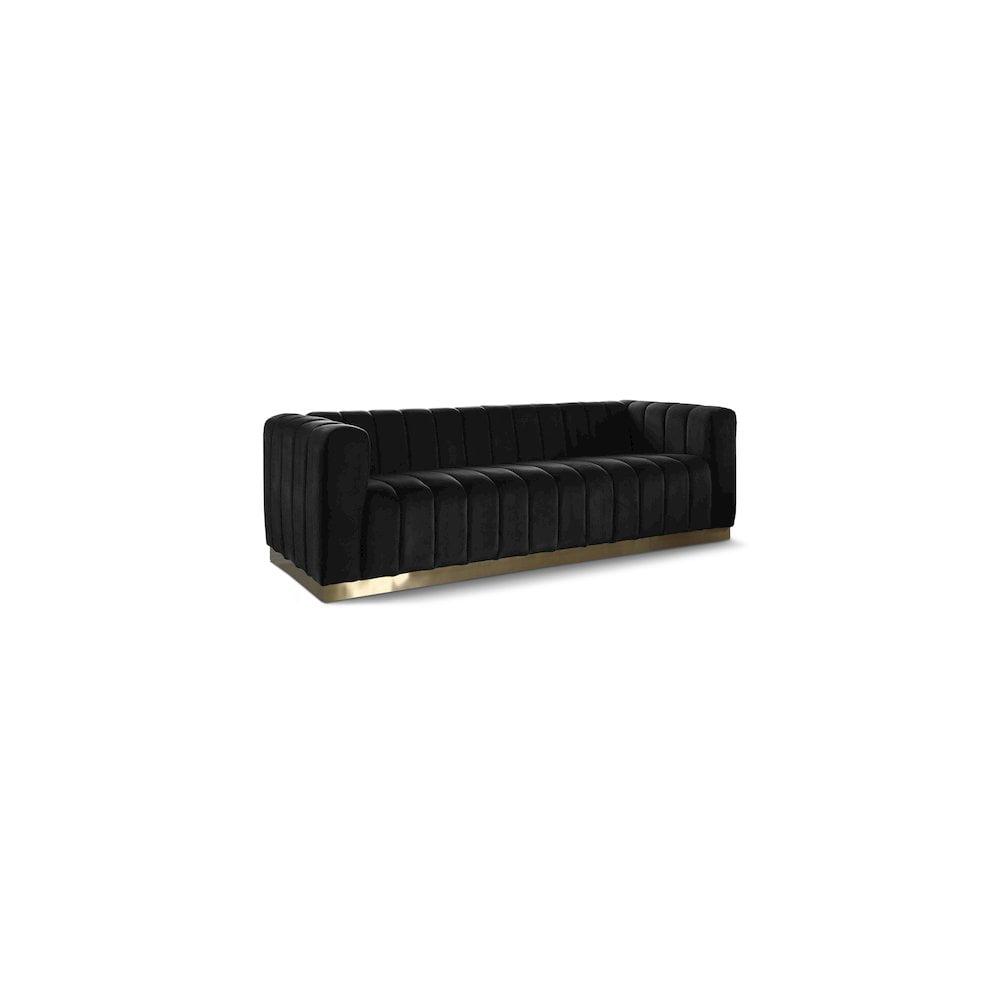 Meridian Furniture Marlon Black Velvet Sofa