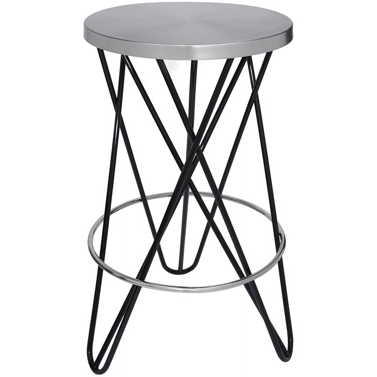 Mercury 26.5" Contemporary Metal Counter Stool in Black and Silver