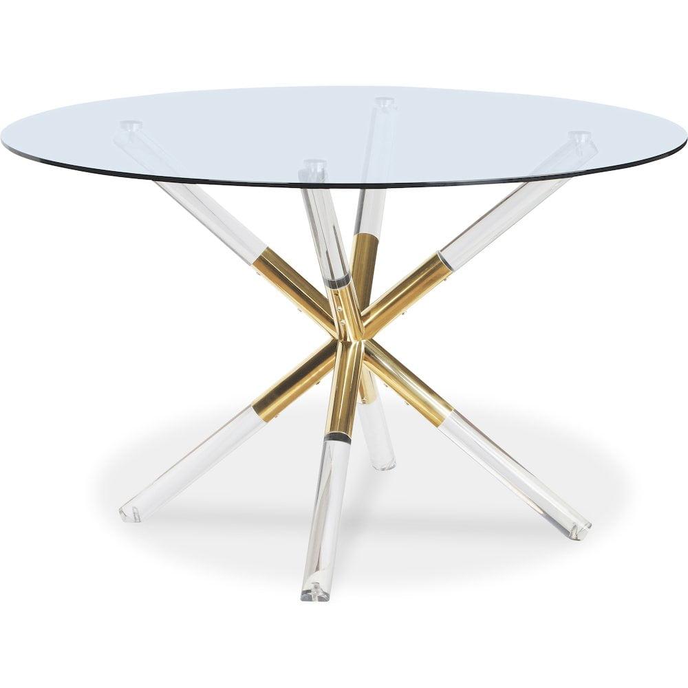 Meridian Furniture Mercury Round Tempered Glass Top Dining Table