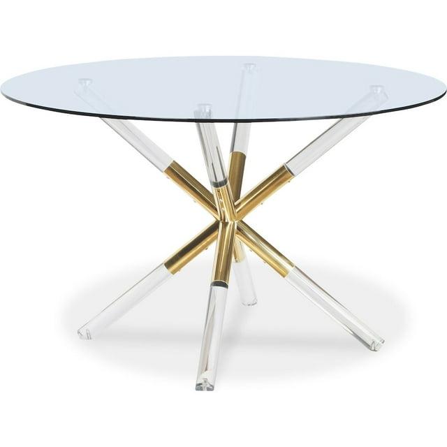 Meridian Furniture Mercury Round Tempered Glass Top Dining Table