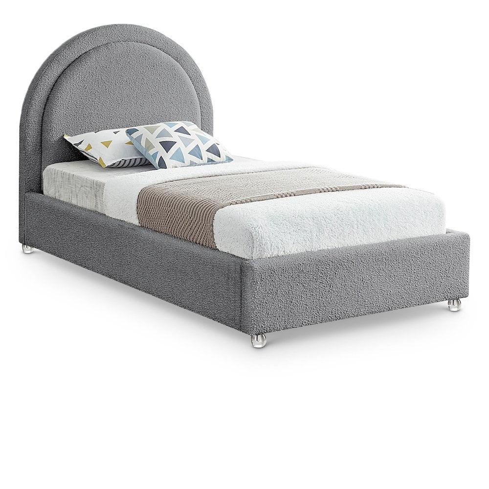 Meridian Furniture Milo Grey Fabric Twin Bed