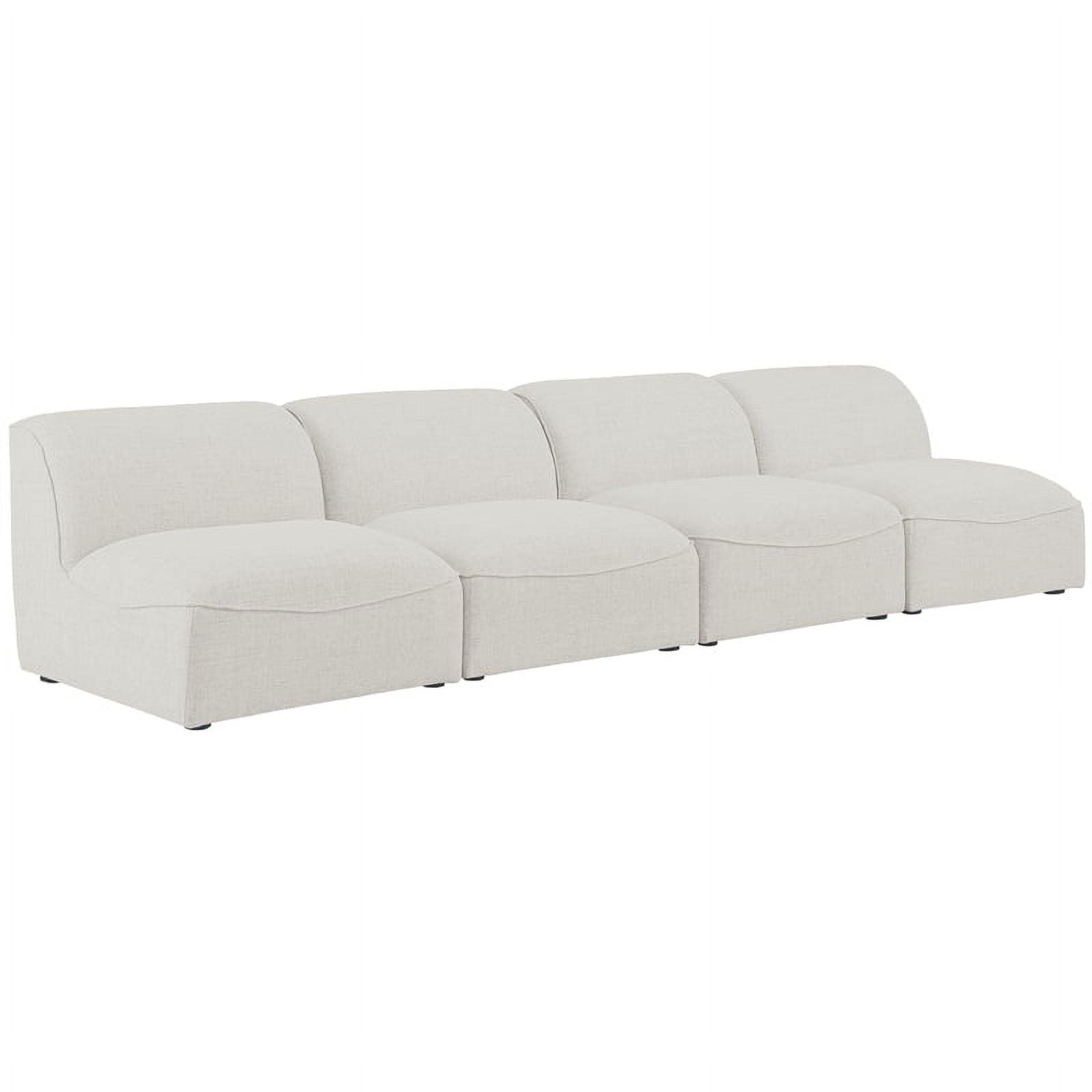 Miramar Cream Linen Textured 132'' Modular Sofa