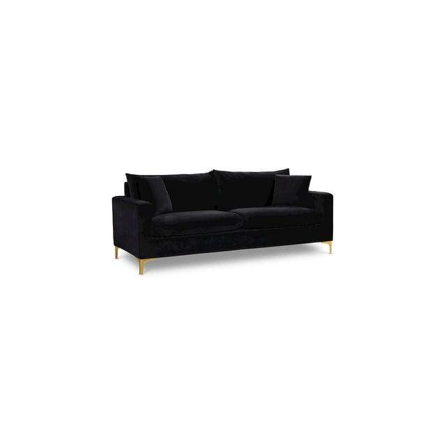 Meridian Furniture Naomi Contemporary Velvet Sofa in Black