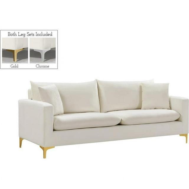 Meridian Furniture Naomi Cream Velvet Sofa
