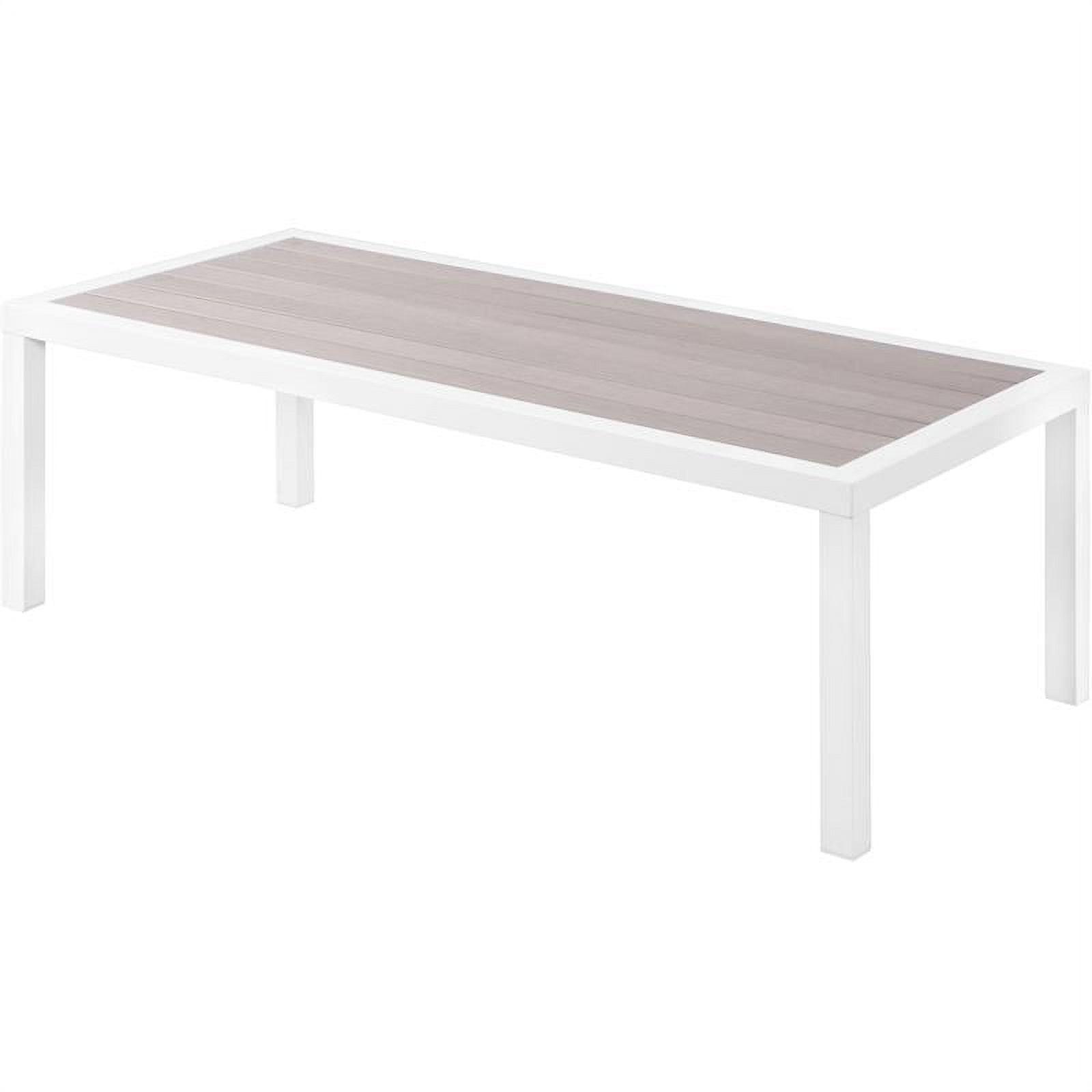 Nizuc Light Gray and White Aluminum Outdoor Coffee Table