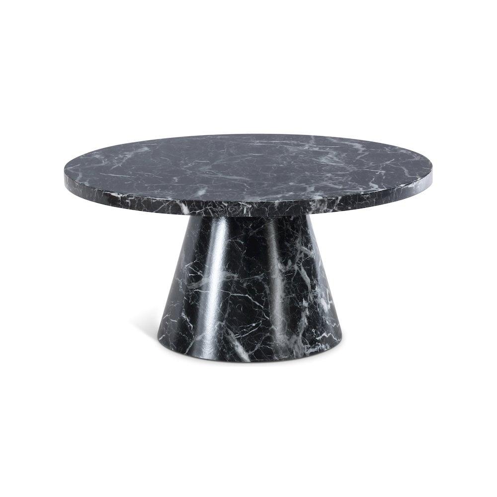Meridian Furniture Omni Black Faux Marble 36" Round Coffee Table