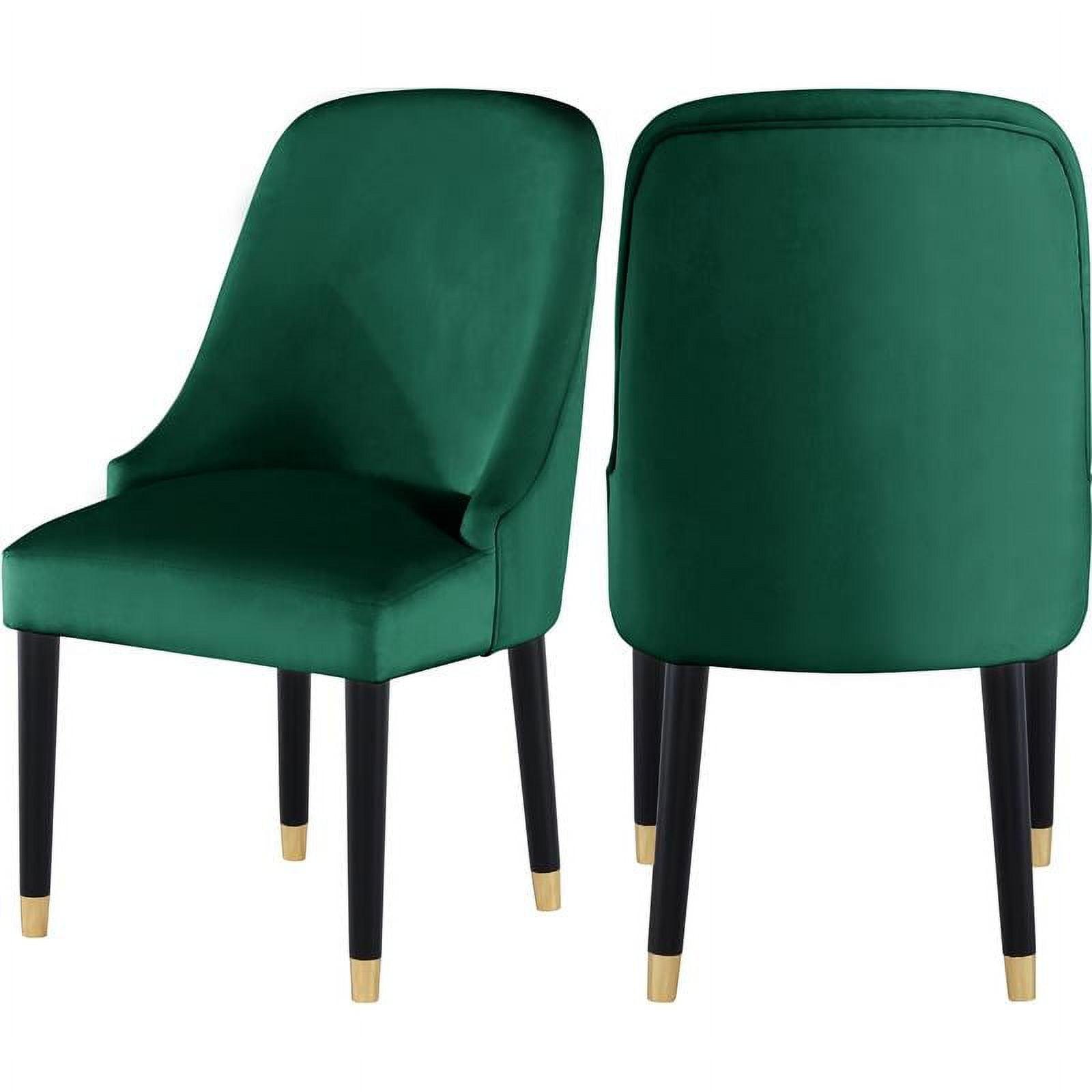 Omni Green Velvet Dining Chair with Black Legs and Gold Tips