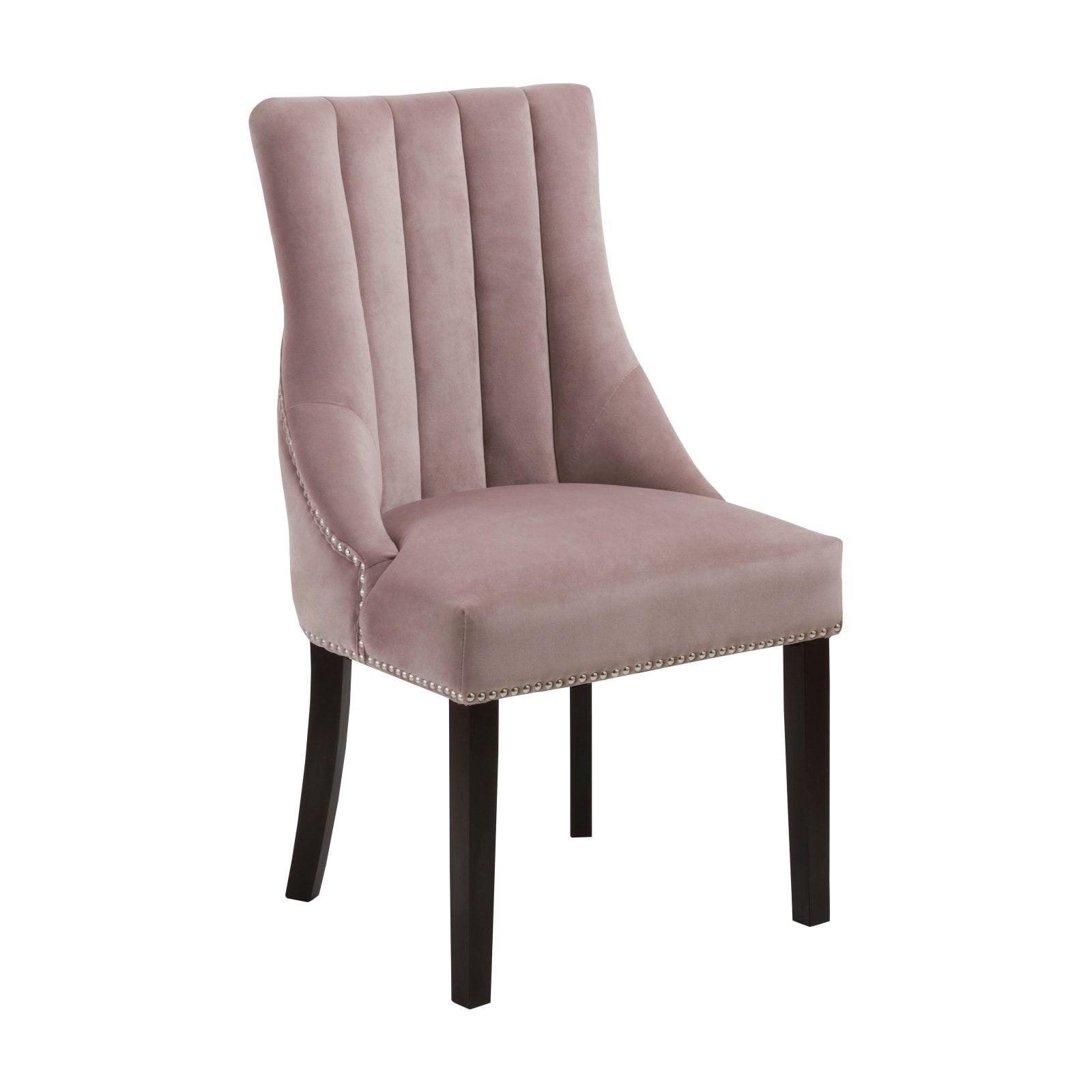 Meridian Furniture Oxford 19"H Velvet Dining Chair in Pink (Set of 2)