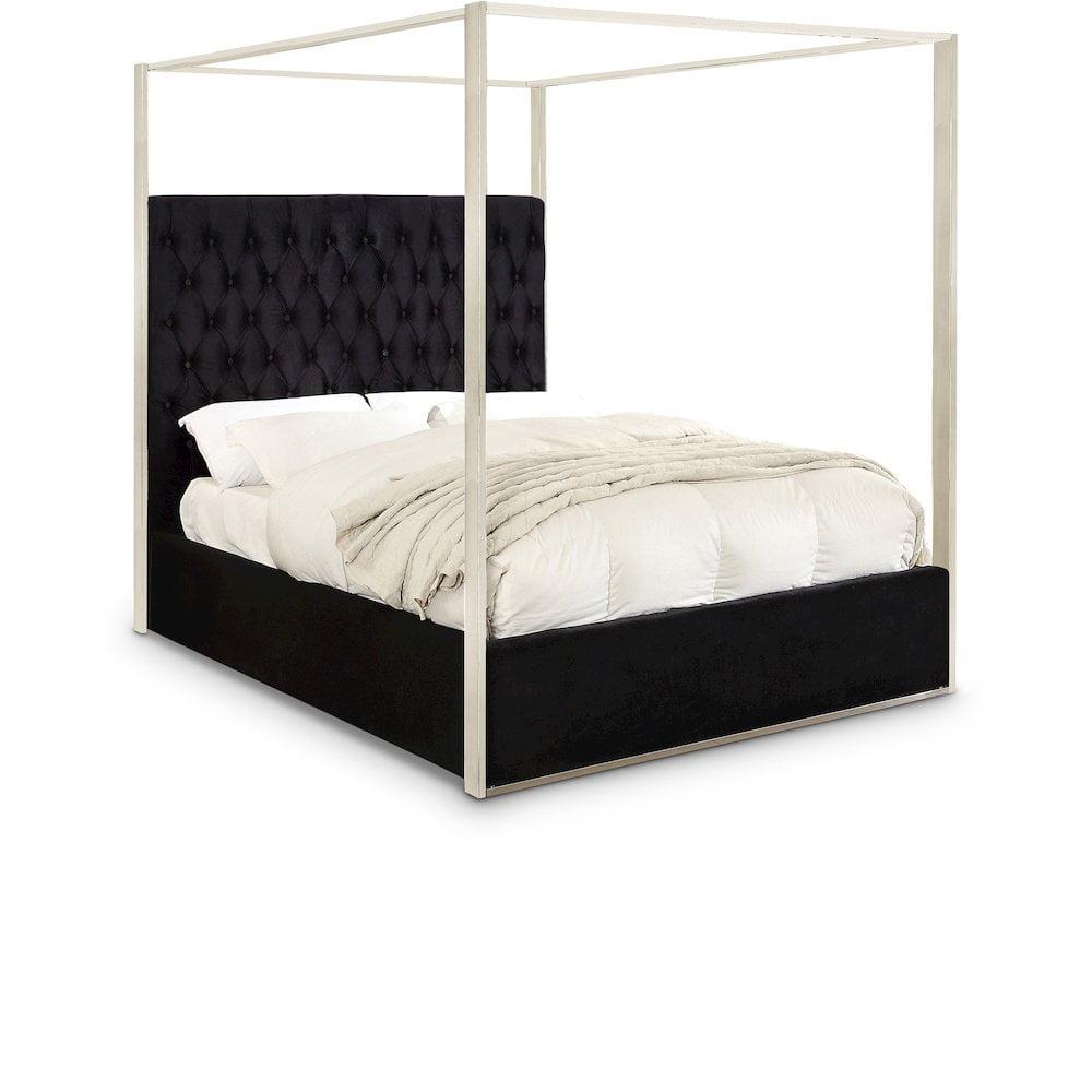Meridian Furniture Porter Tufted Velvet Queen Bed in Black