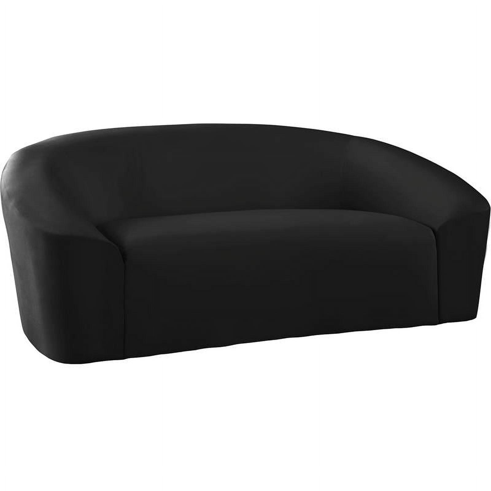 Riley Black Velvet Curved Back Loveseat