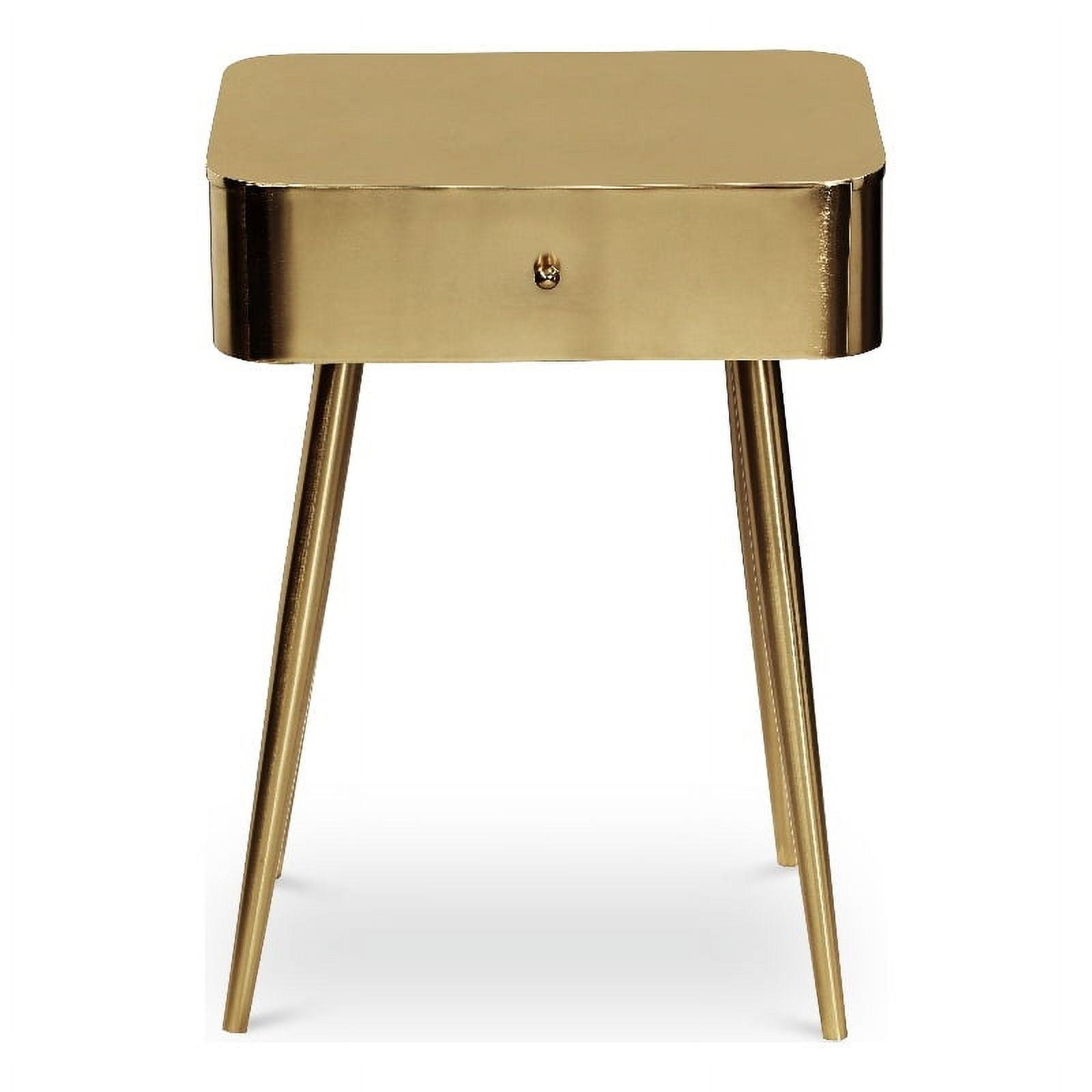 Rylan Gold Metal Nightstand with 1 Drawer